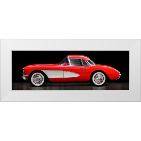 Corvette Chevrolet White Modern Wood Framed Art Print by Gasoline Images