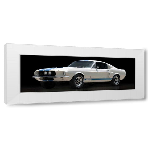 Shelby GT500 White Modern Wood Framed Art Print by Gasoline Images
