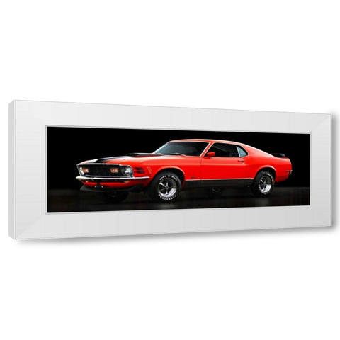 Ford Mustang Mach 1 White Modern Wood Framed Art Print by Gasoline Images