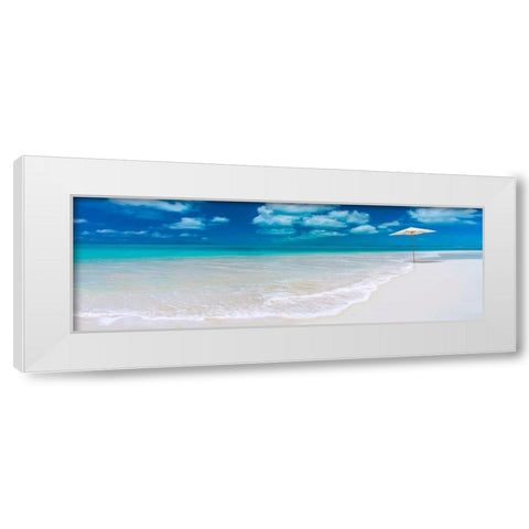 Tropical beach in Cayo Largo, Cuba White Modern Wood Framed Art Print by Anonymous