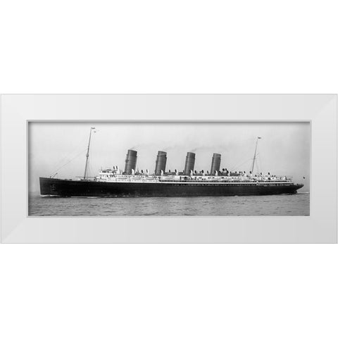 Mauretania- 1907 White Modern Wood Framed Art Print by Anonymous