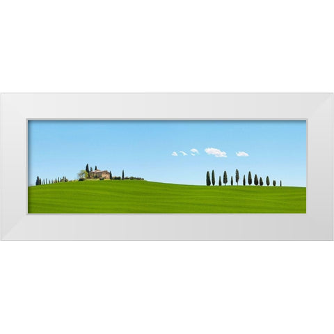 Strada del Brunello-Tuscany (detail) White Modern Wood Framed Art Print by Pangea Images