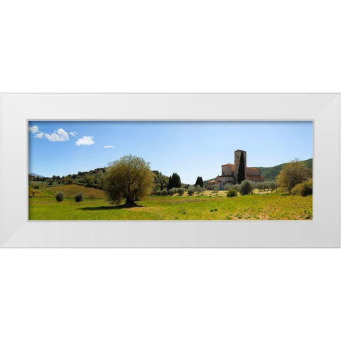Abbazia di S. Antimo-Val d Orcia-Tuscany White Modern Wood Framed Art Print by Pangea Images