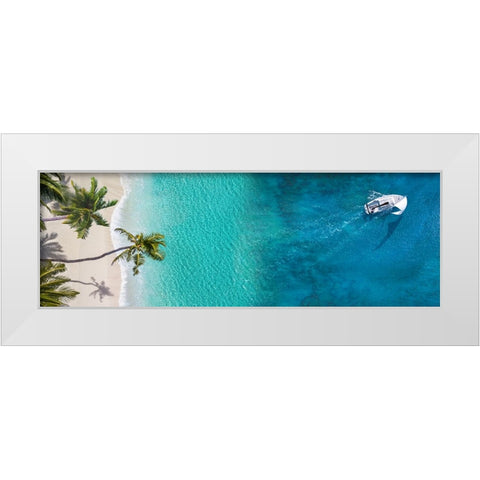 Sailing Away White Modern Wood Framed Art Print by Pangea Images