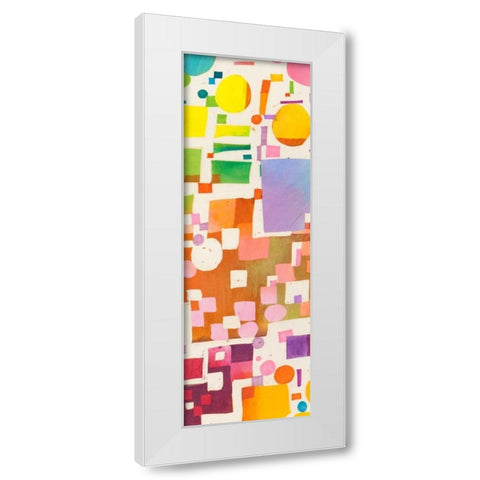 Multicolor Pattern V White Modern Wood Framed Art Print by Bacci, Leonardo
