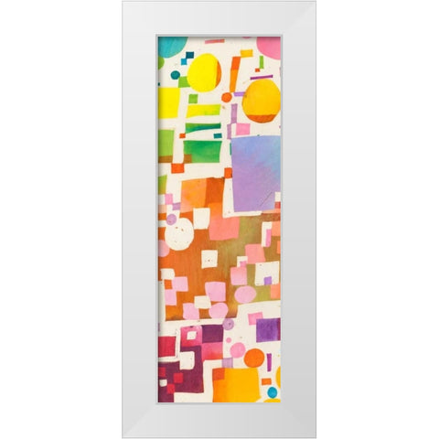 Multicolor Pattern V White Modern Wood Framed Art Print by Bacci, Leonardo