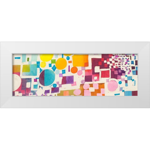 Multicolor Pattern VII White Modern Wood Framed Art Print by Bacci, Leonardo