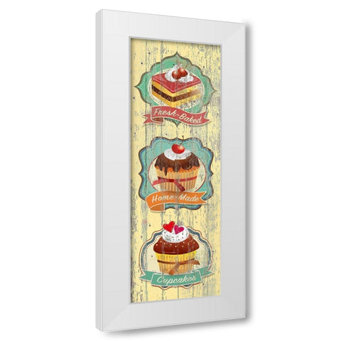 Fresh-Baked Cupcakes White Modern Wood Framed Art Print by Skip Teller
