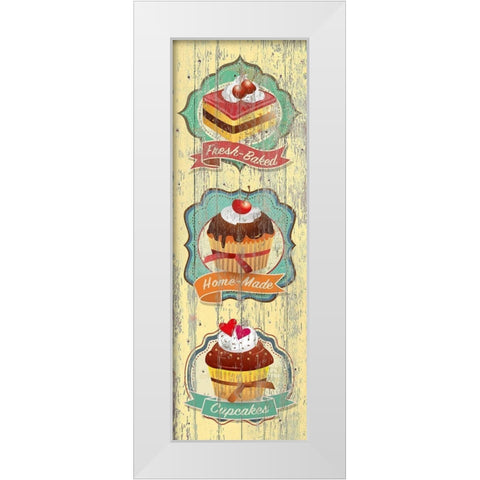 Fresh-Baked Cupcakes White Modern Wood Framed Art Print by Skip Teller