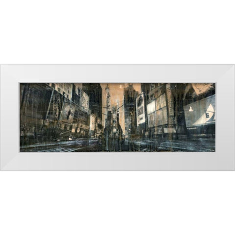 Times Square 1 White Modern Wood Framed Art Print by Moschetta, Dario