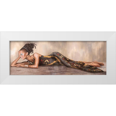 Beaute d Afrique White Modern Wood Framed Art Print by Duval, Sonya