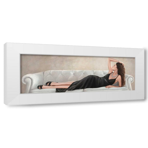 Lady Reclined White Modern Wood Framed Art Print by Duval, Sonya