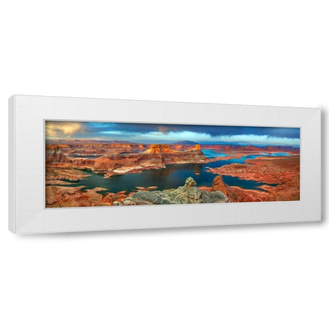 Alstrom Point at Lake Powell, Utah, USA White Modern Wood Framed Art Print by Krahmer, Frank