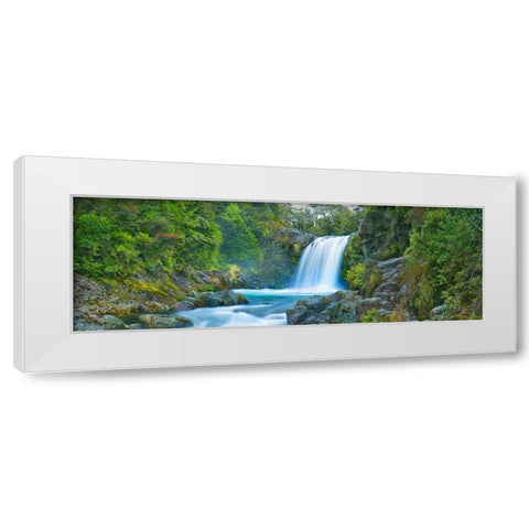 Tawhai Falls, New Zealand (detail) White Modern Wood Framed Art Print by Frank, Krahmer