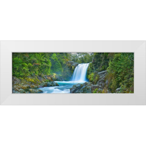 Tawhai Falls, New Zealand (detail) White Modern Wood Framed Art Print by Frank, Krahmer