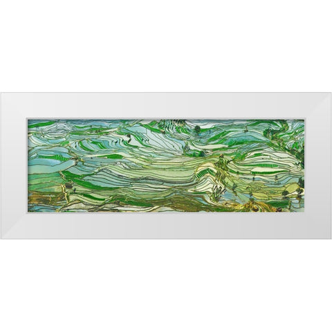 Rice Terraces- Yunnan- China White Modern Wood Framed Art Print by Krahmer, Frank