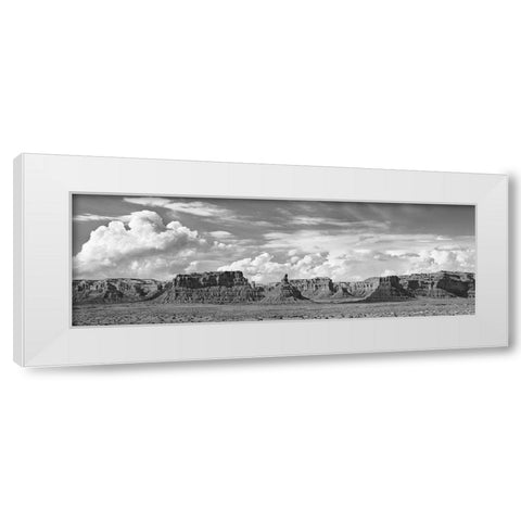Valley Of The Gods- Utah- USA (BW) White Modern Wood Framed Art Print by Krahmer, Frank