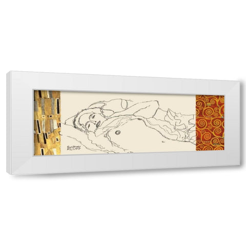 Deco Woman I White Modern Wood Framed Art Print by Klimt, Gustav