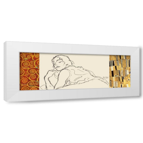 Deco Woman II White Modern Wood Framed Art Print by Klimt, Gustav