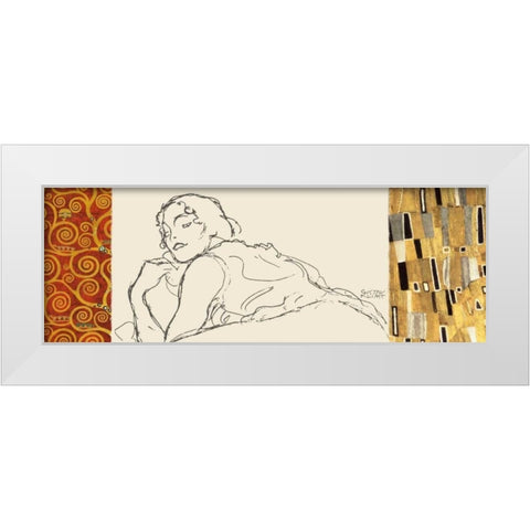 Deco Woman II White Modern Wood Framed Art Print by Klimt, Gustav