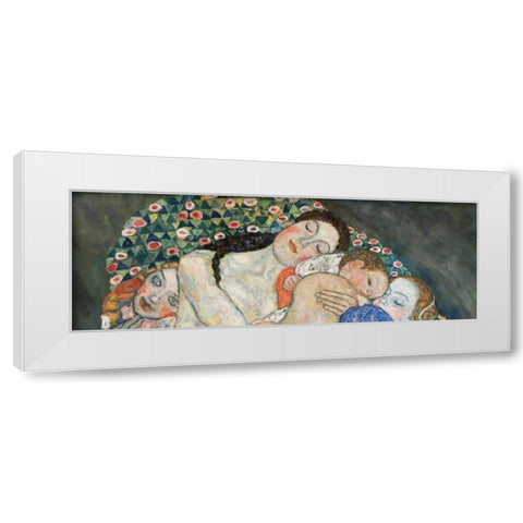 Death and Life White Modern Wood Framed Art Print by Klimt, Gustav