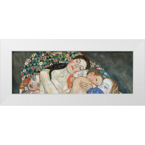 Death and Life White Modern Wood Framed Art Print by Klimt, Gustav