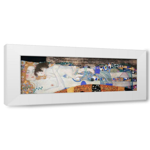The Three Ages of Woman White Modern Wood Framed Art Print by Klimt, Gustav