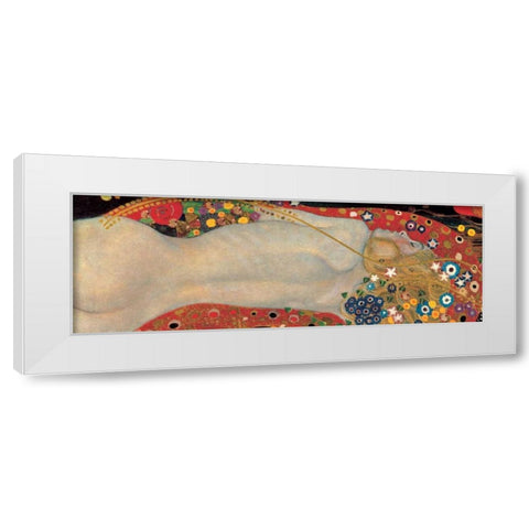 Sea Serpents I White Modern Wood Framed Art Print by Klimt, Gustav