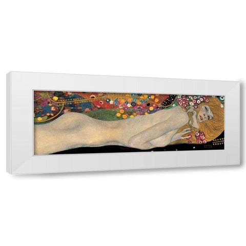 Sea Serpents II White Modern Wood Framed Art Print by Klimt, Gustav