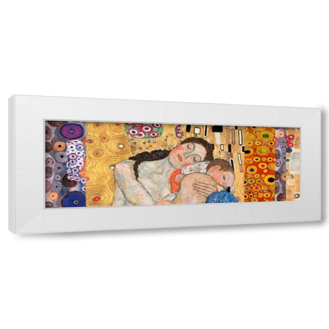 Deco Panel-Death and Life White Modern Wood Framed Art Print by Klimt, Gustav