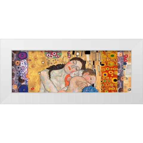 Deco Panel-Death and Life White Modern Wood Framed Art Print by Klimt, Gustav