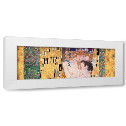 Deco Panel-The Three Ages of Woman White Modern Wood Framed Art Print by Klimt, Gustav
