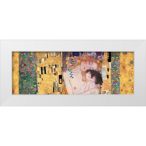 Deco Panel-The Three Ages of Woman White Modern Wood Framed Art Print by Klimt, Gustav