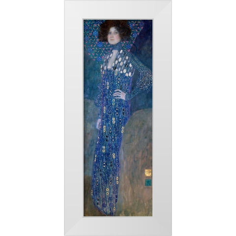 Emilie Louise FlÃ¶ge White Modern Wood Framed Art Print by Klimt, Gustav