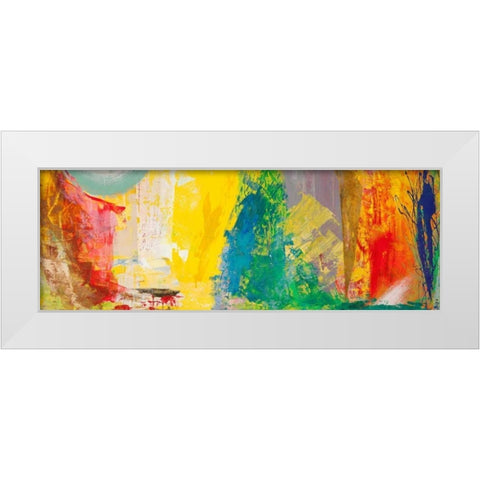 Musica per occhi che brillano White Modern Wood Framed Art Print by Corrado, Italo