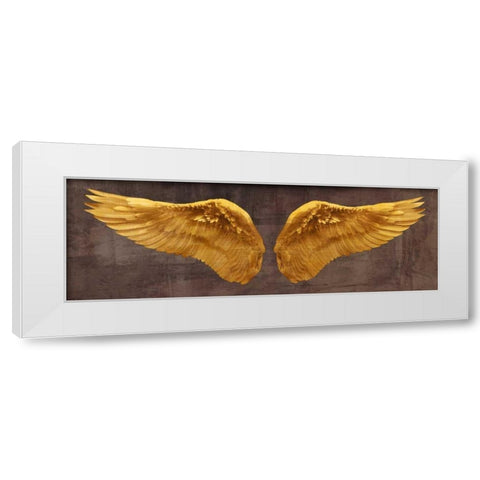 Angel Wings (Gold I) White Modern Wood Framed Art Print by Joannoo