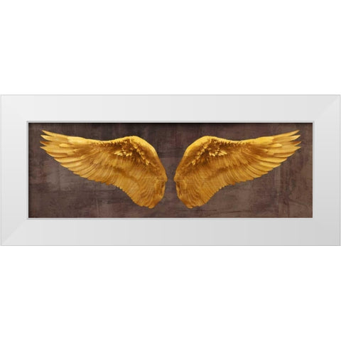 Angel Wings (Gold I) White Modern Wood Framed Art Print by Joannoo