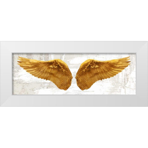 Angel Wings (Gold II) White Modern Wood Framed Art Print by Joannoo