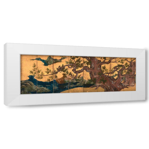 Tree in the Clouds White Modern Wood Framed Art Print by Eitoku, Kano