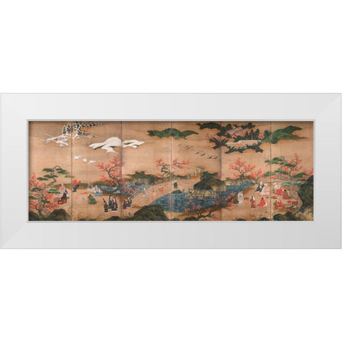 Maple Viewers White Modern Wood Framed Art Print by Hideyori, Kano