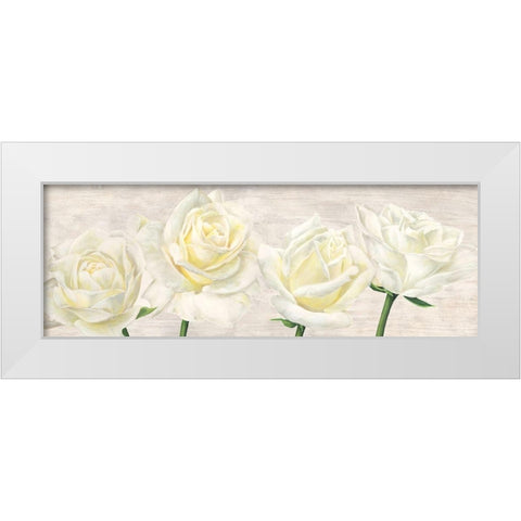 Classic Roses White Modern Wood Framed Art Print by Jenny, Thomlinson