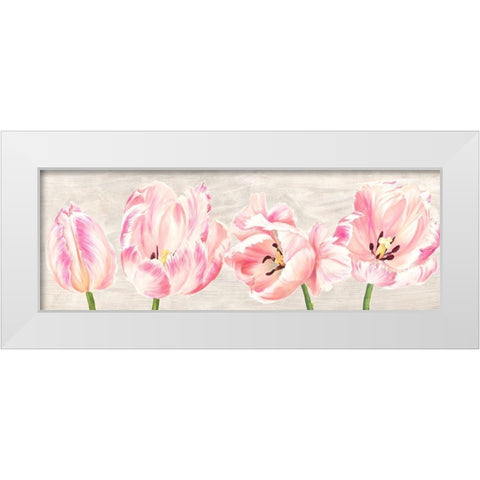 Classic Tulips White Modern Wood Framed Art Print by Jenny, Thomlinson