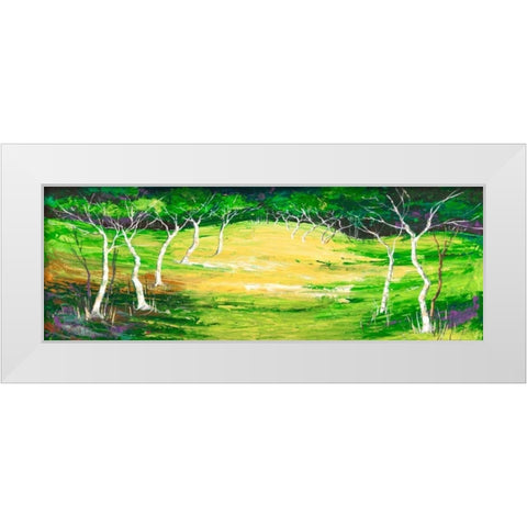 Foresta verde White Modern Wood Framed Art Print by Lucas