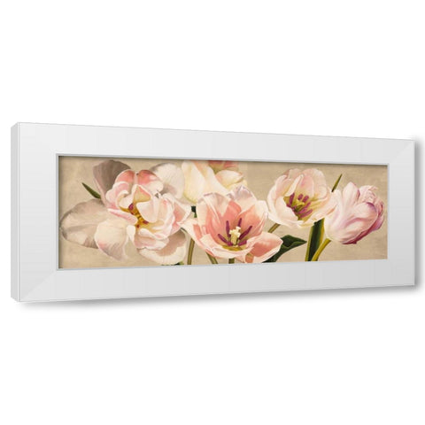 White Flowers White Modern Wood Framed Art Print by Villa, Luca