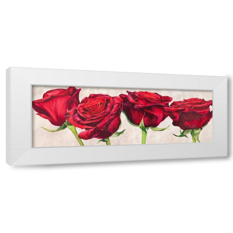Rose romantiche White Modern Wood Framed Art Print by Villa, Luca