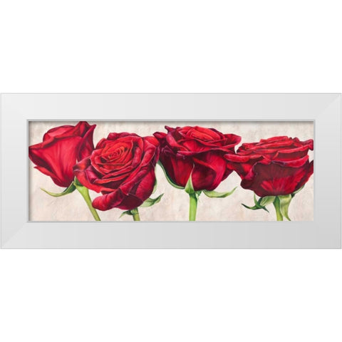 Rose romantiche White Modern Wood Framed Art Print by Villa, Luca