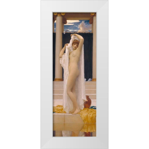 The Bath of Psyche White Modern Wood Framed Art Print by Leighton, Frederic