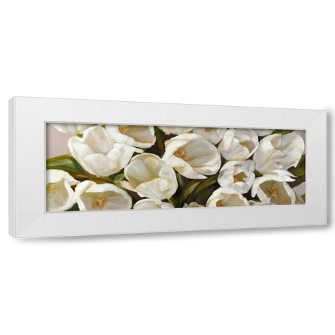 Tulipani bianchi White Modern Wood Framed Art Print by Sanna, Leonardo
