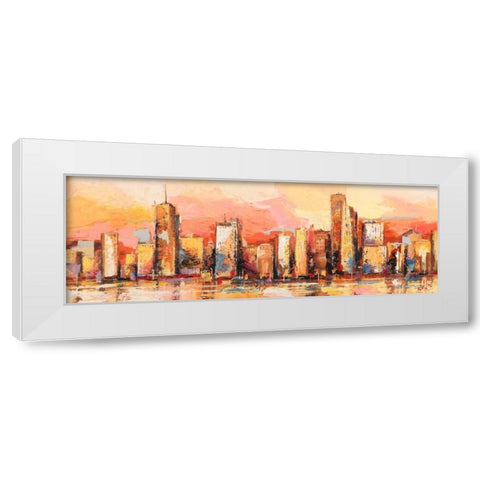 Metropolis I White Modern Wood Framed Art Print by Florio, Luigi