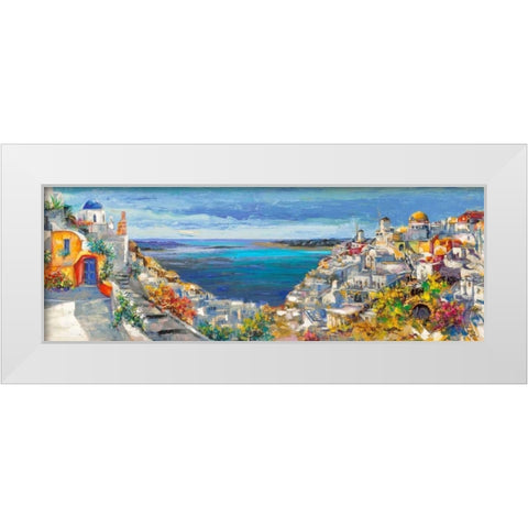 Santorini White Modern Wood Framed Art Print by Florio, Luigi